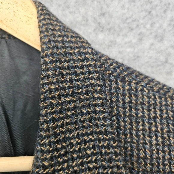 Peruvian Alpaca Blazer Mens 40S M Black LE COLLEZIONI Tweed Fleck Sport Coat USA